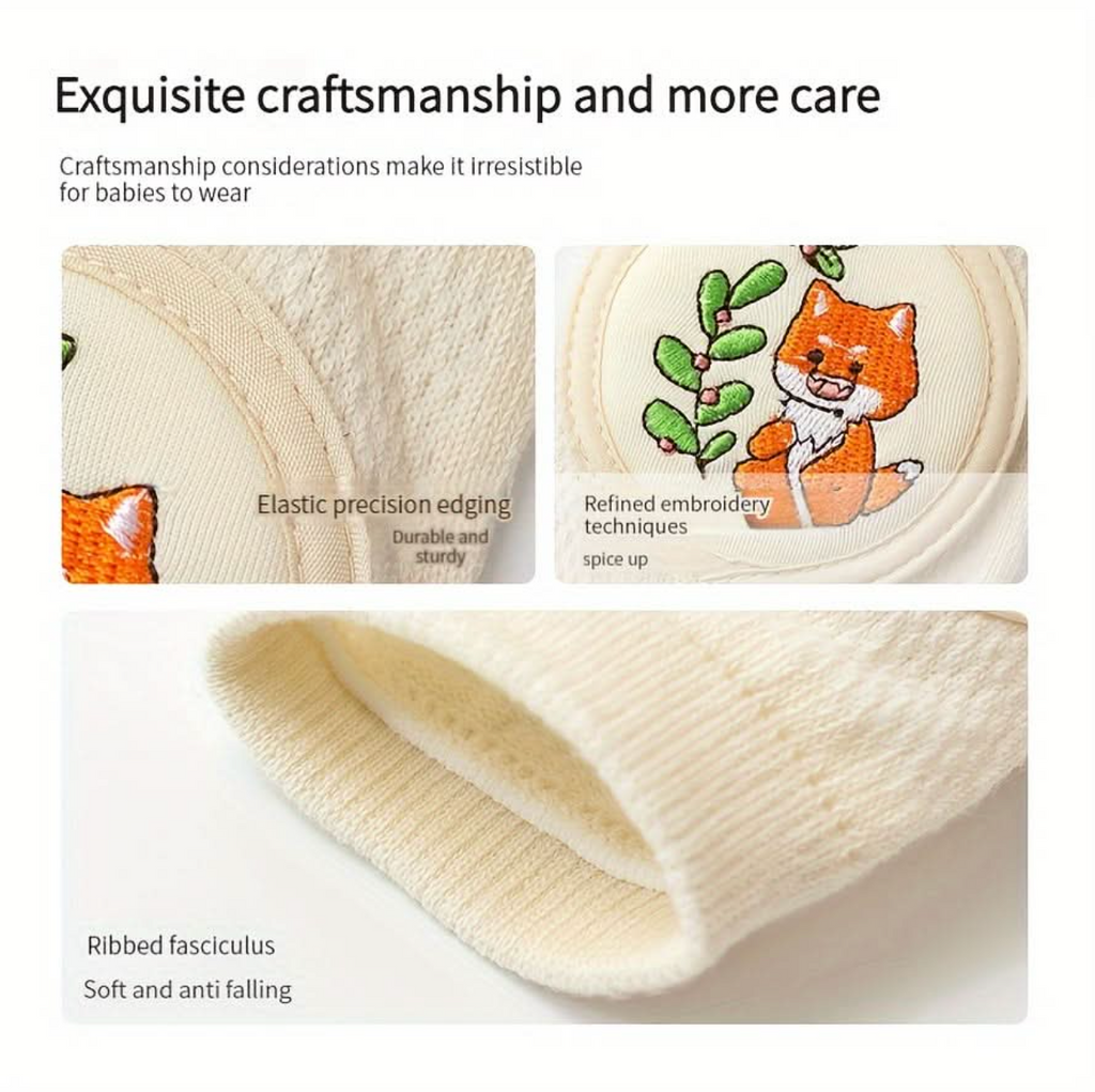 Baby Knee Pads with Cute Animal Embroidery – Safe Crawling, Happy Baby