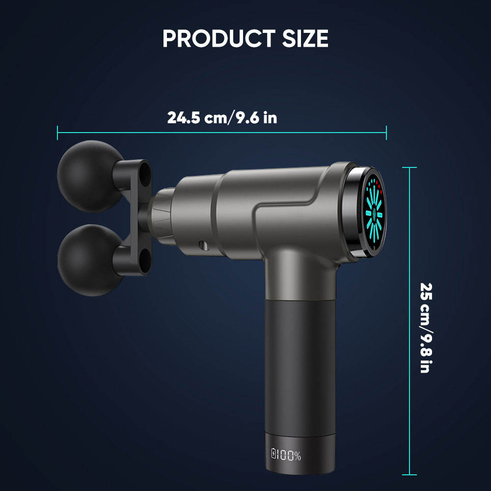 Double Head Deep Tissue Massager Gun — Dual Percussion Therapy with Touch Control
