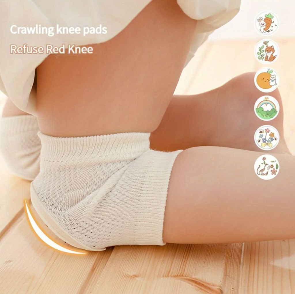 Baby Knee Pads with Cute Animal Embroidery – Safe Crawling, Happy Baby
