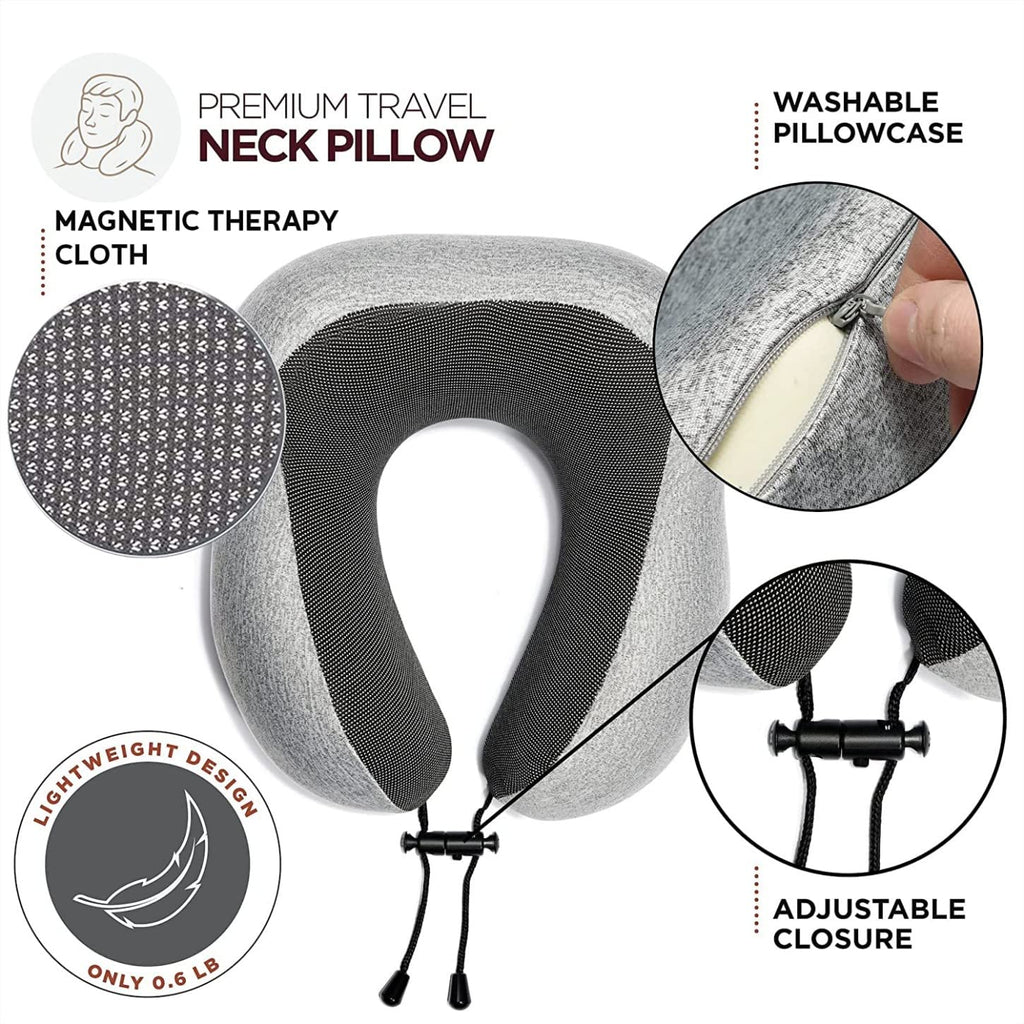 Memory Foam Travel Pillow Set — Gardan Dard Se Azaadi, Neend Mein Sukoon!