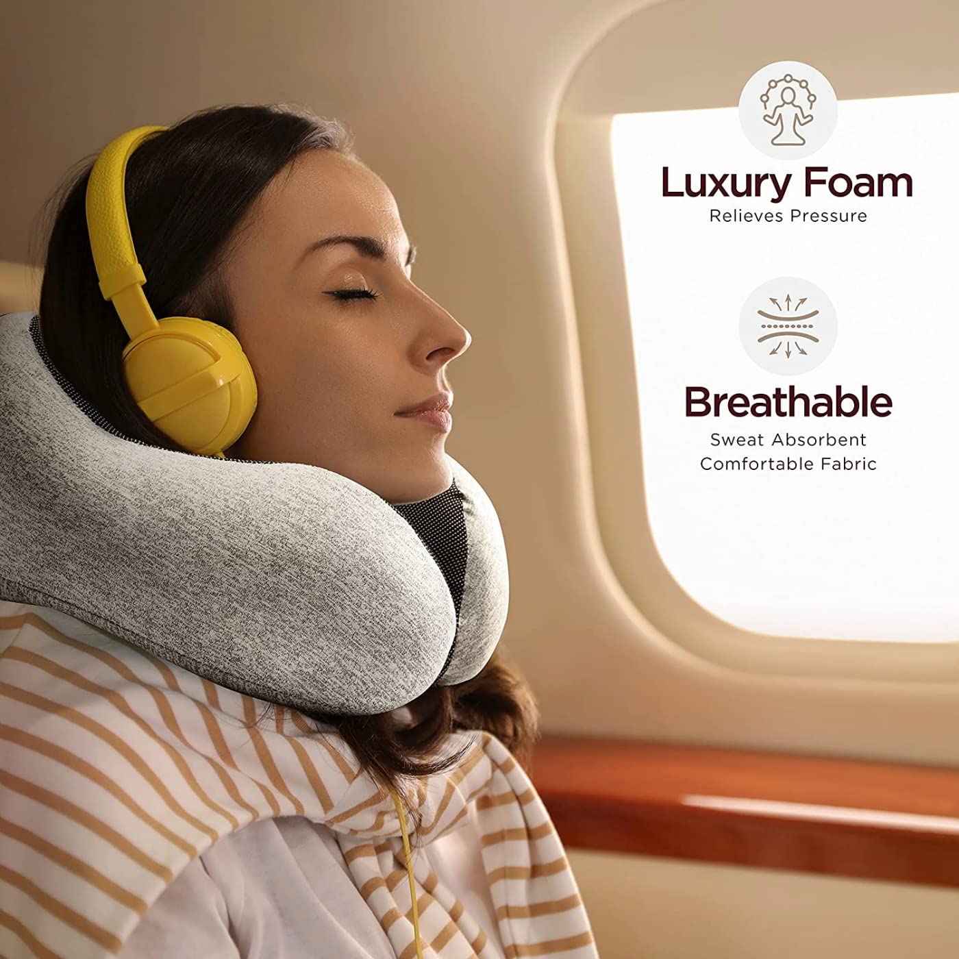 Memory Foam Travel Pillow Set — Gardan Dard Se Azaadi, Neend Mein Sukoon!