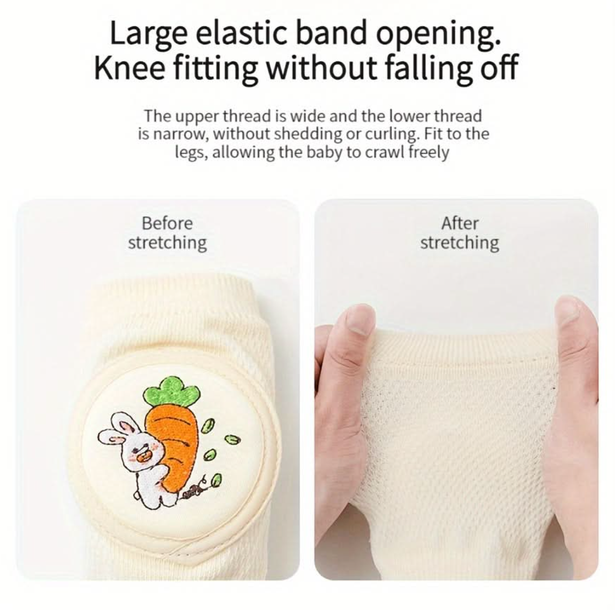 Baby Knee Pads with Cute Animal Embroidery – Safe Crawling, Happy Baby