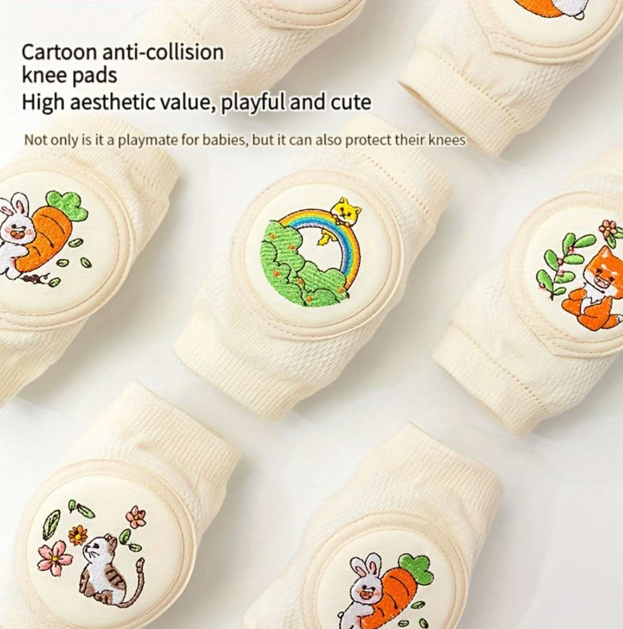 Baby Knee Pads with Cute Animal Embroidery – Safe Crawling, Happy Baby