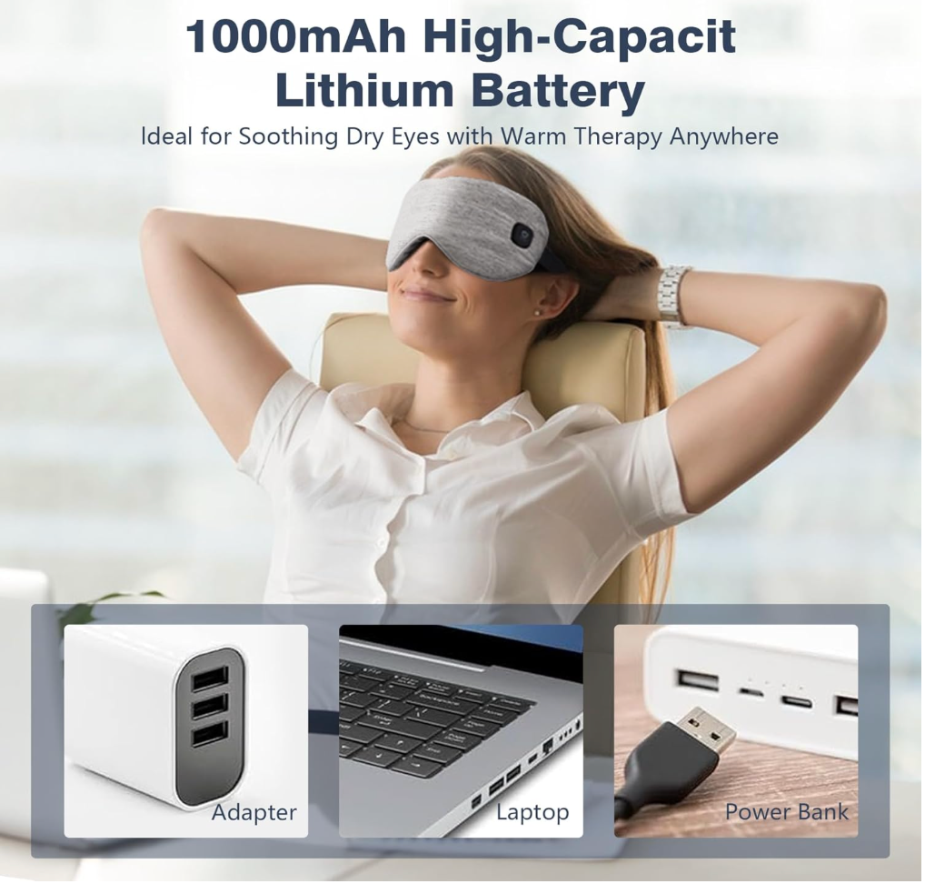 Cordless Heated Eye Mask — Aankhon Ka Dard Hatao, Neend Badhao!